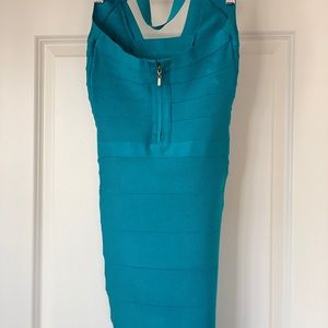 Turquoise Banded Dress (fitted)